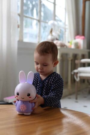 Purple Alilo Honey Bunny with little kid